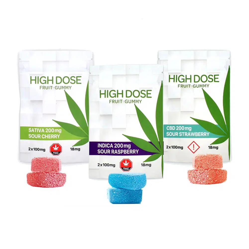 High Dose – Cannabis Fruit Gummies (200mg/800mg/1600mg THC/CBD)