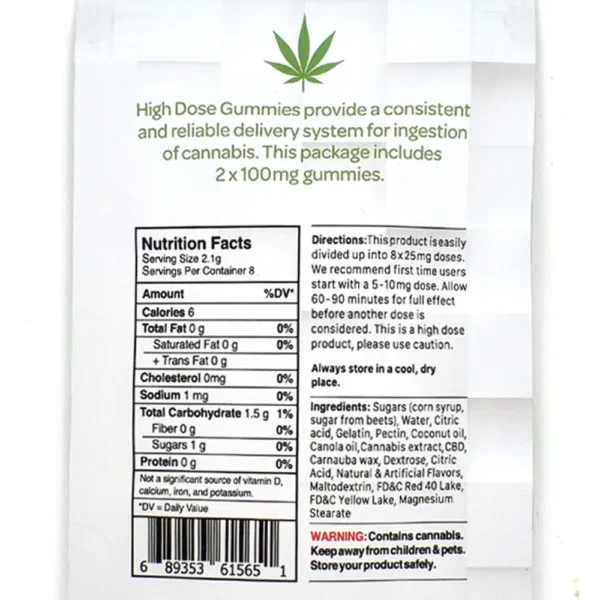 High Dose – Cannabis Fruit Gummies (200mg/800mg/1600mg THC/CBD) - Image 2